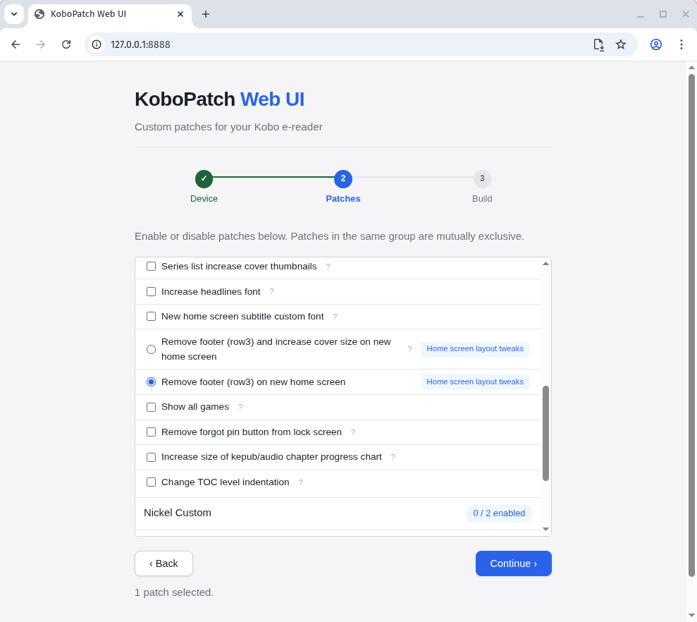 A screenshot of the prototype of the web UI.