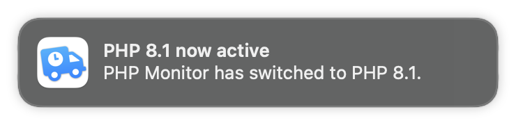 phpmon screenshot (notification)